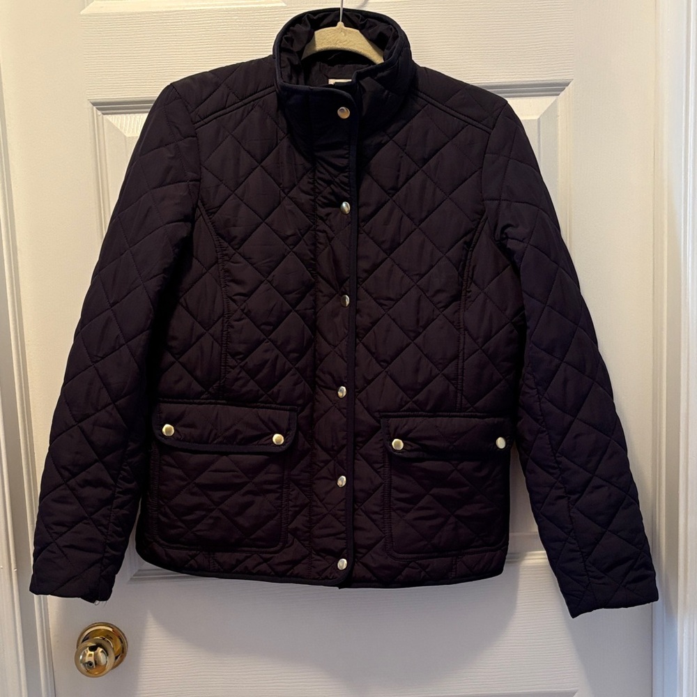 J. Crew Women's Quilted Puffer Jacket - navy Blue